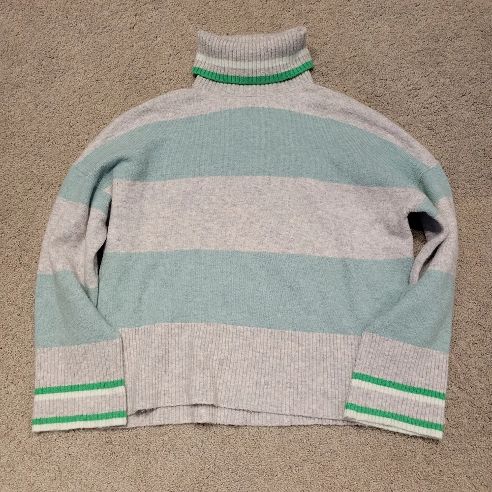 J. Crew Striped Turtleneck Sweater in Supersoft Yarn
